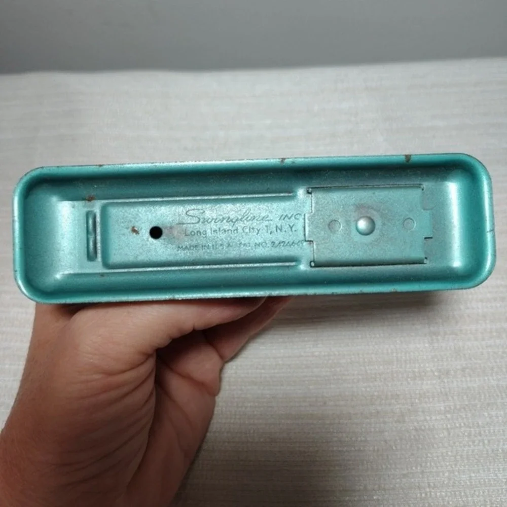 Swingline Cub Stapler Teal‎ Mid Century Metal Desk Office Tool USA Made Vtg